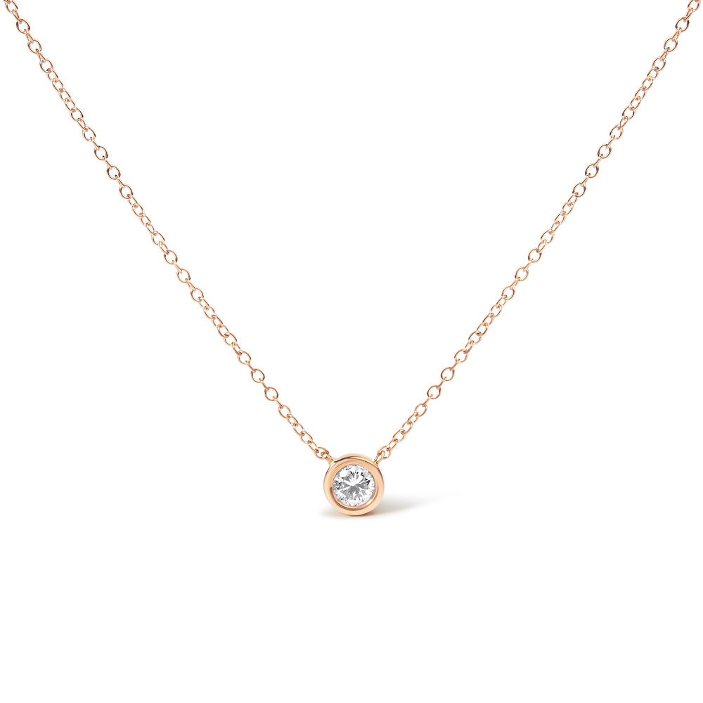 10K Rose Gold 1/10 Carat Round Brilliant-Cut